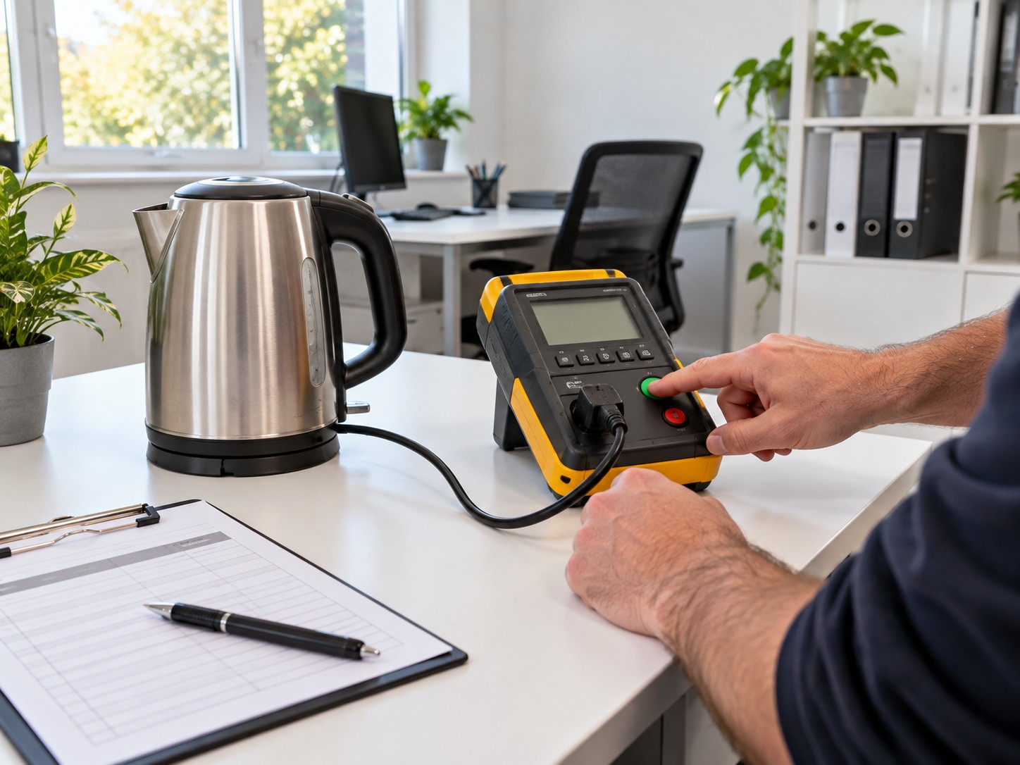 Portable appliance being PAT tested
